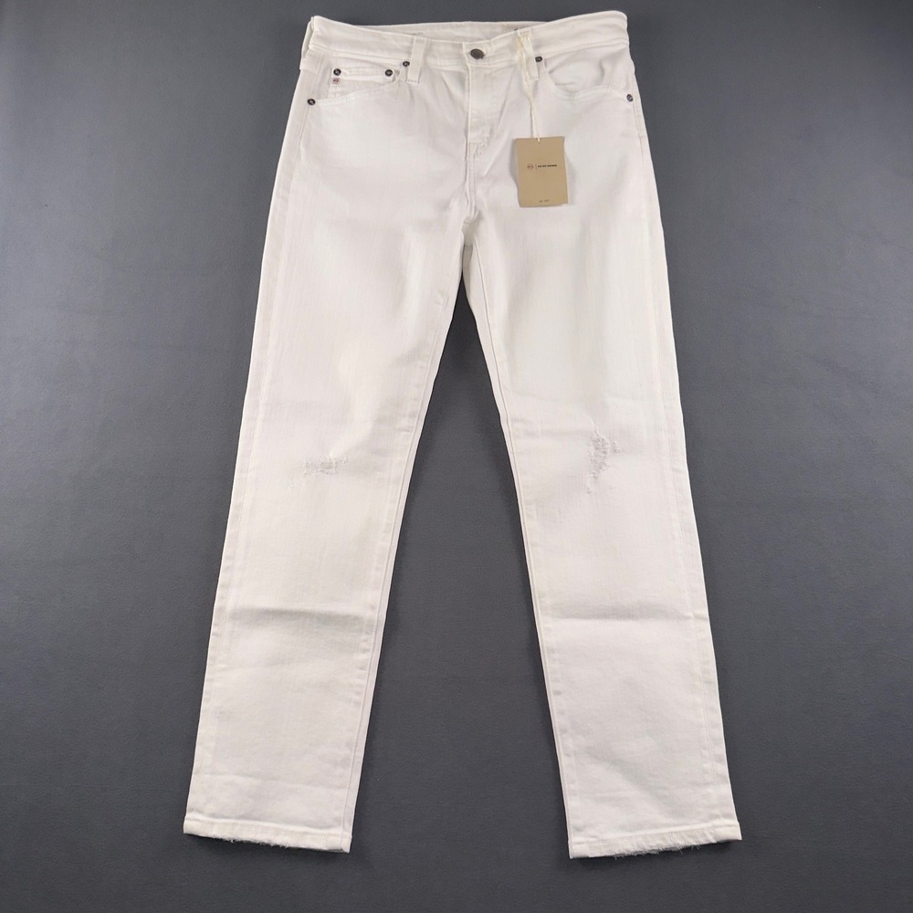 AG Adriano Goldschmied Ex-Boyfriend Slouchy Slim White Jeans 27 DSD1575BT01YBWT